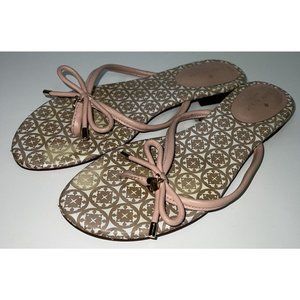 Kate Spade Mistic Bow Thong Sandals Womens Size 9.5 Pale Pink Leather